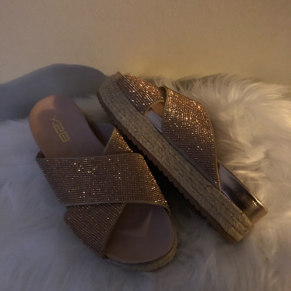 Pink Rhinestone X2B Sandals - Picture 3 of 6